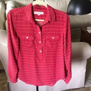Loft red Henley blouse